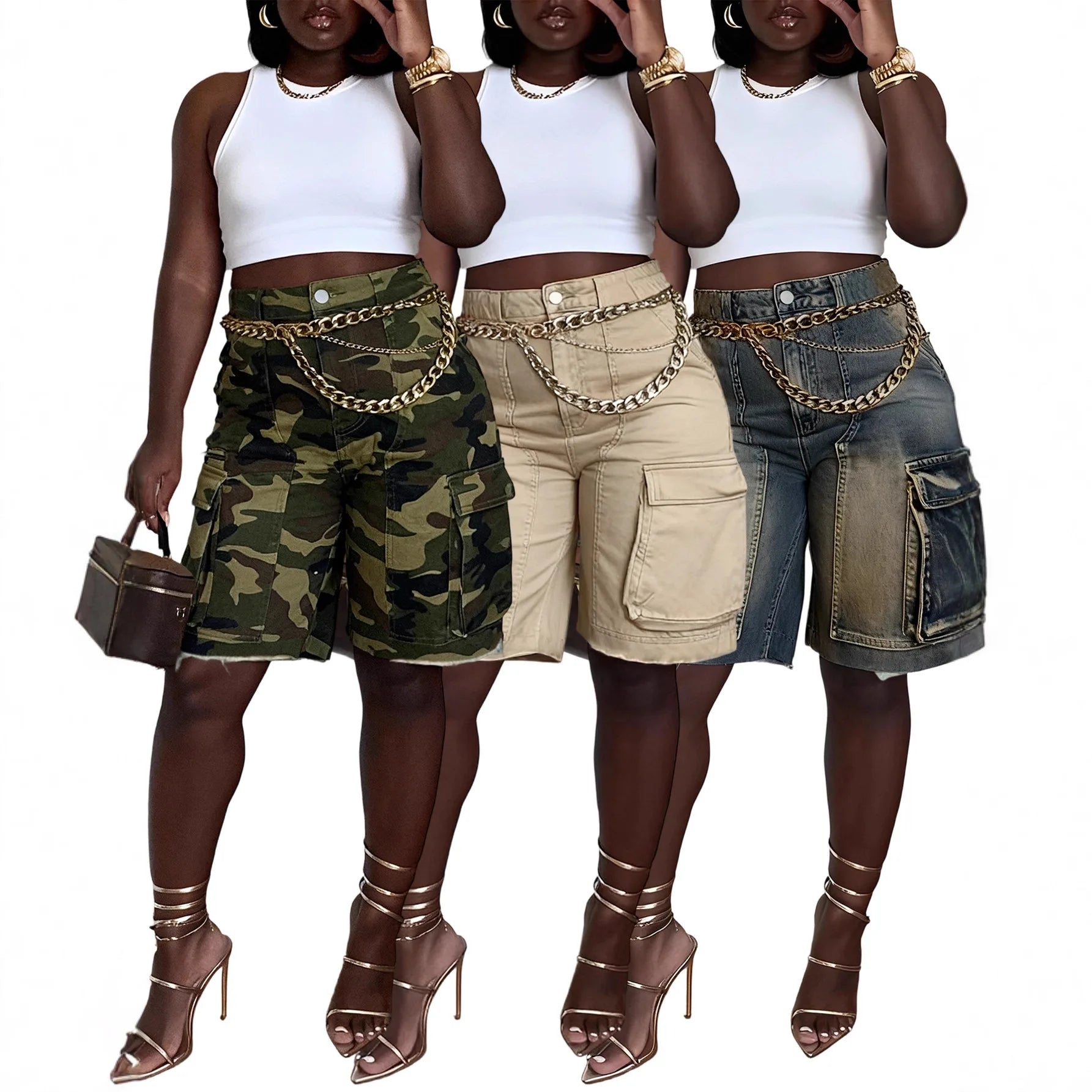Denim Pant Women Jeans Short Pants Casual Loose Hole High Waist Straight Trousers Y2k Streetwear Elegant Splice Work Casual