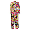 Summer Women's Clothing Floral Print Tie Waist Long Sleeve Shirt And Wide Leg Pants Set Elegant Two Suit Polyester