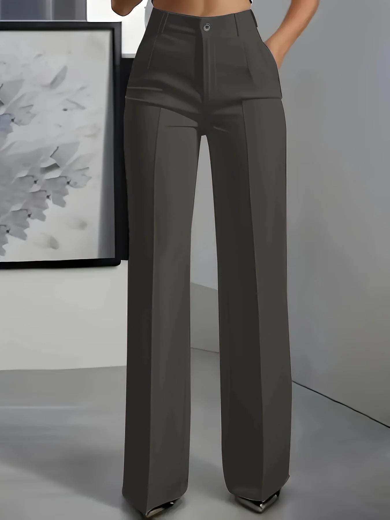 New 2025 Women's High-Waisted Draped Straight-Cut Suit Pants Simple European American Cross-Border Fashion for Women