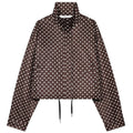 HXAO Polka Dot Bomber Jacket Women's Jackets Demi-Season Oversized Long Sleeve Top Outerwear Aviator Plus Size Zip Up Crop Coats
