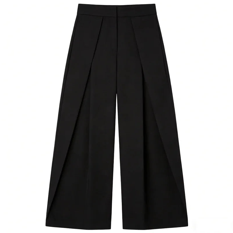 HXAO Striped Baggy Pants Women's Pants Autumn 2025 Elegant Pleated Wide Leg Oversized Trousers Ladies Fashion High Waist Pants
