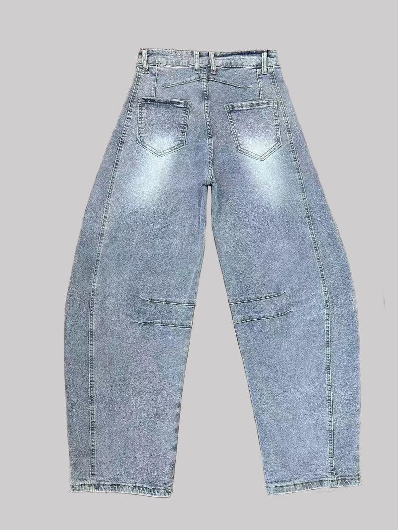 Women's Relaxed-Fit Denim Curved Pants