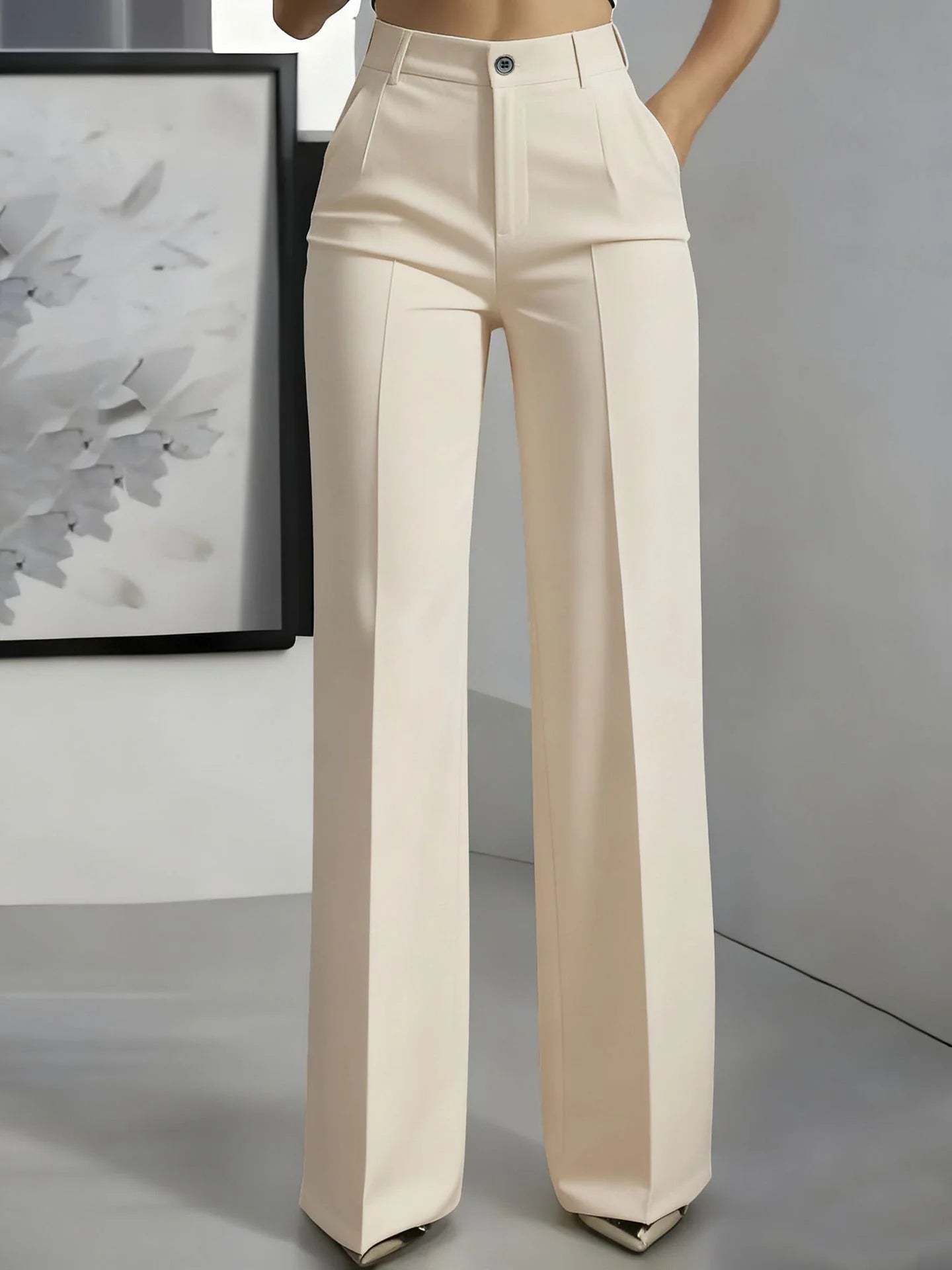 New 2025 Women's High-Waisted Draped Straight-Cut Suit Pants Simple European American Cross-Border Fashion for Women