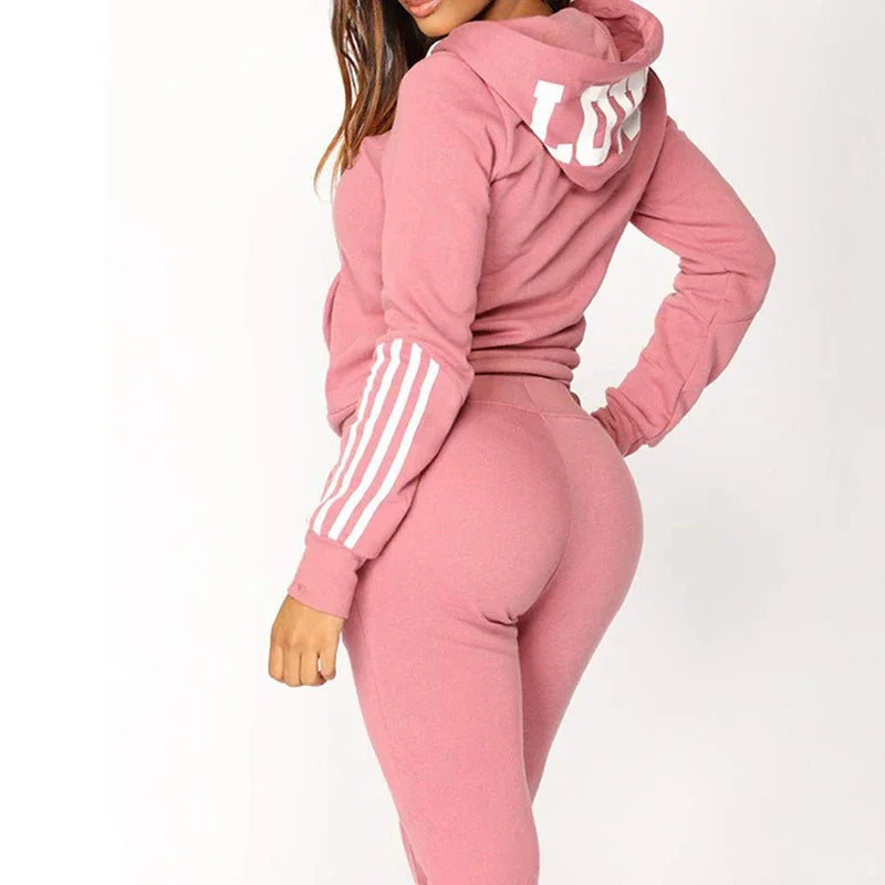 Italy Fashion Tracksuit for Woman 2025 Autumn Popular Zip-up Hoodie Sweatpants Female Urban Casual Fashion Sportswear 2Piece Set