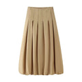 Women's Autumn New Short Zipper Jacket Short Sleeved Top High Waisted Pleated Lantern Flower Bud Half Skirt Set