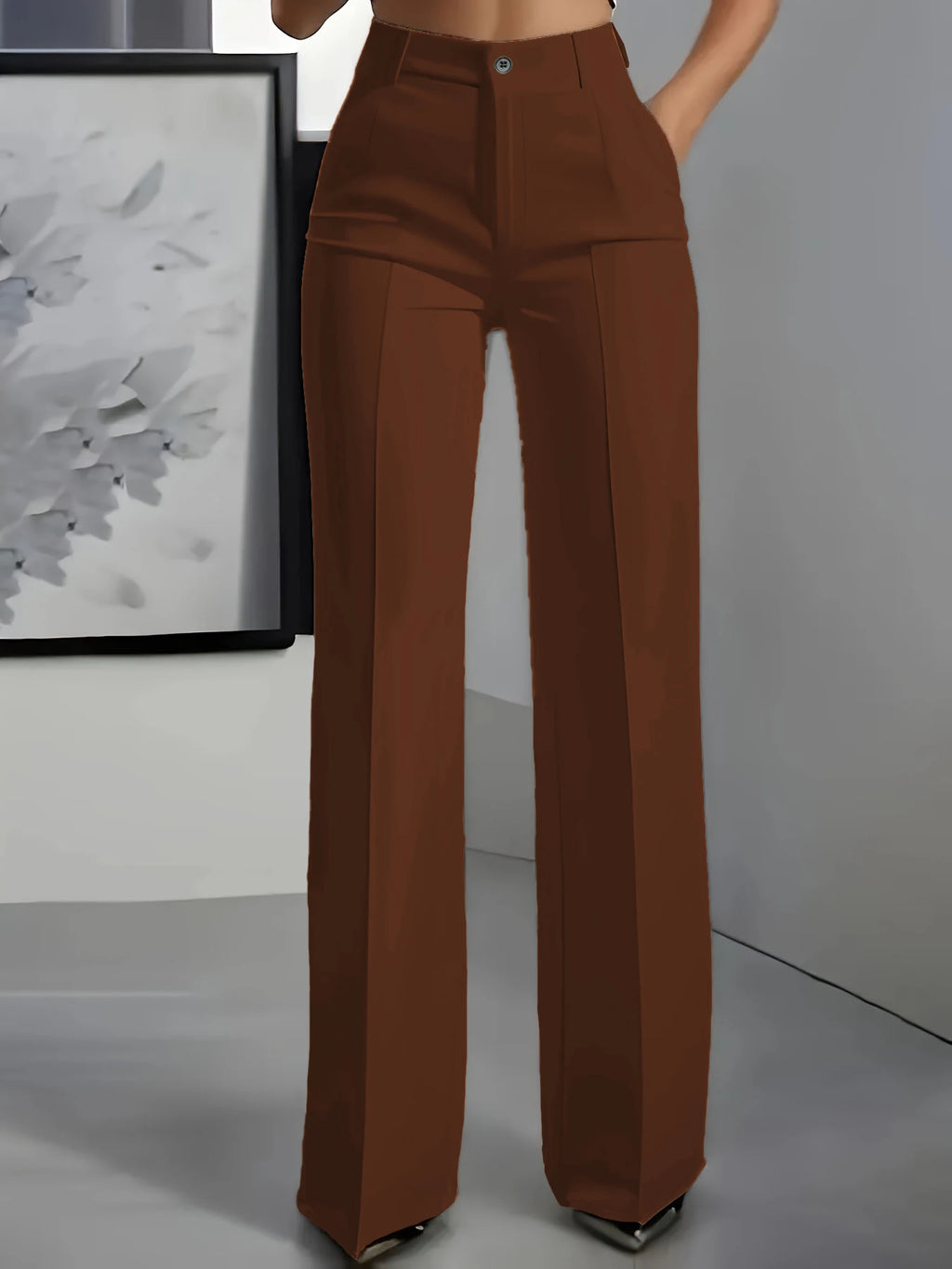 New 2025 Women's High-Waisted Draped Straight-Cut Suit Pants Simple European American Cross-Border Fashion for Women