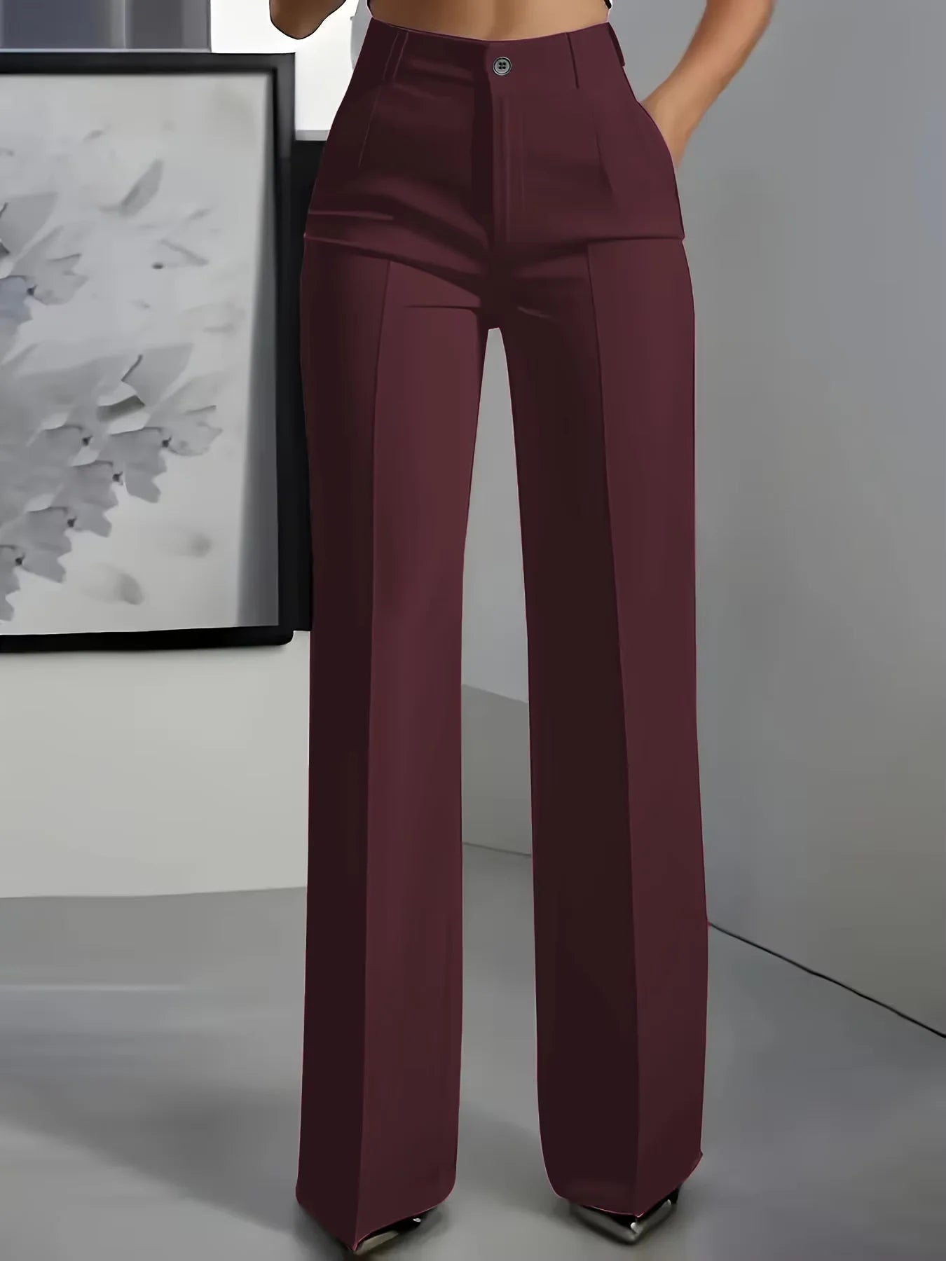 New 2025 Women's High-Waisted Draped Straight-Cut Suit Pants Simple European American Cross-Border Fashion for Women
