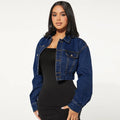 2025 High-waist Denim Extra Short Jacket Women Elastic-waist Jean Coat Spring Autumn Sexy Slim Outerwear Streetwear Casual Tops