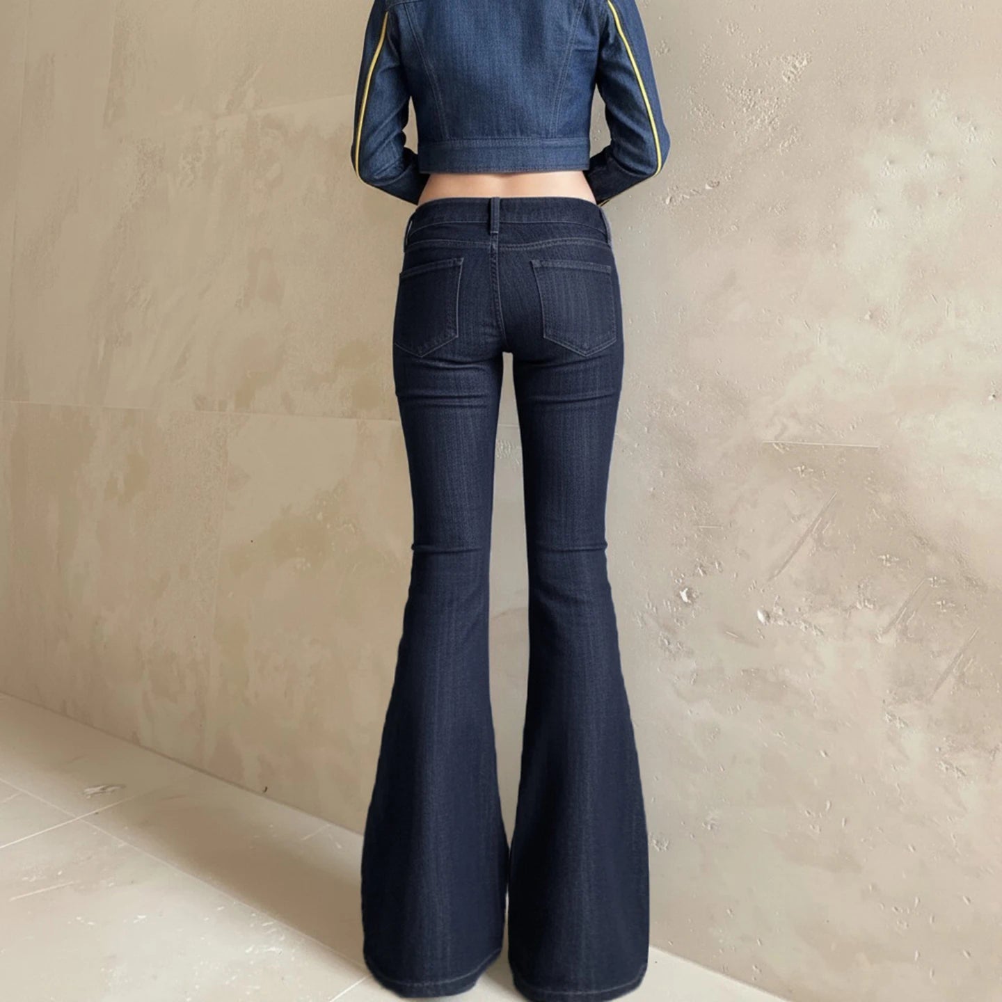 SUCHCUTE Dark Blue Low-Rise Slim-Fit Flare Jean Y2k Aesthetic 2000s Denim Trousers Chic Sexy Pant Casual Outfit Grunge Fairycore