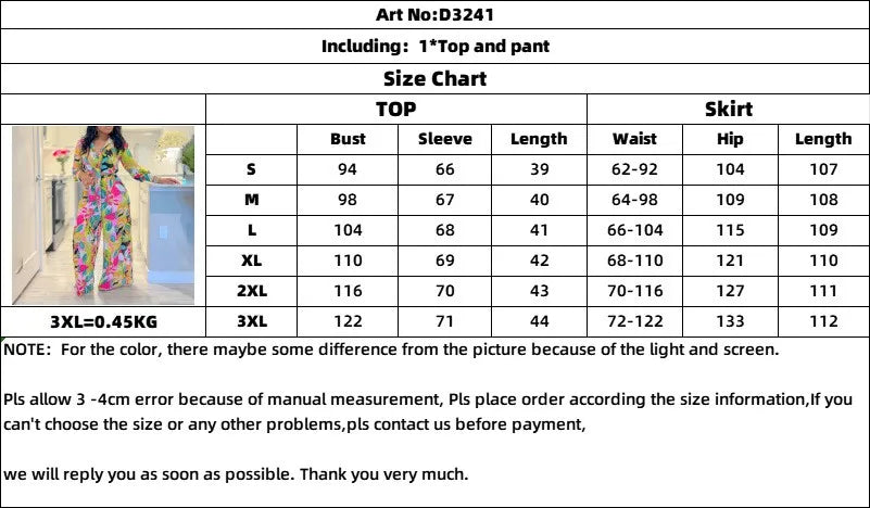 Summer Women's Clothing Floral Print Tie Waist Long Sleeve Shirt And Wide Leg Pants Set Elegant Two Suit Polyester