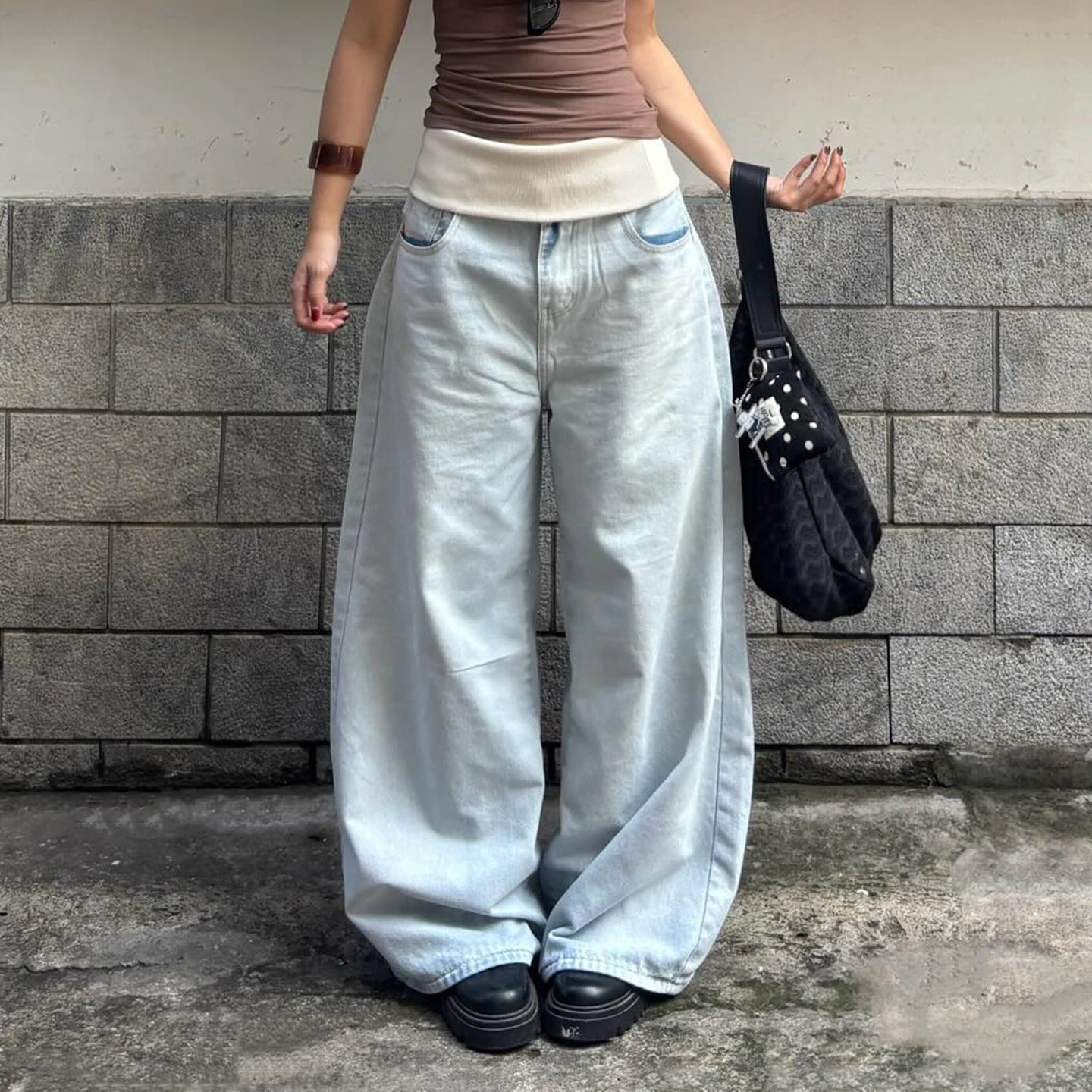 SUCHCUTE Streetwear Low Waisted Casual Straight-Leg Jeans Y2K Baggy Denim Pants Woman  Long Trousers Summer Clothing Harajuku