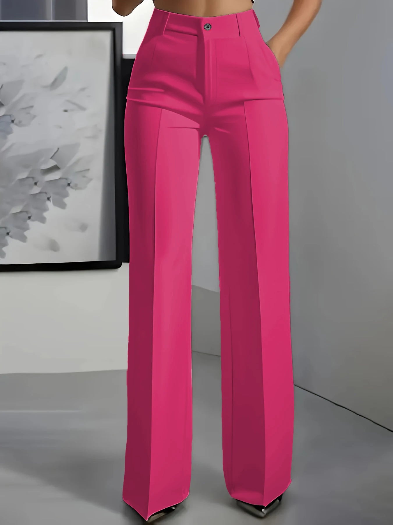 New 2025 Women's High-Waisted Draped Straight-Cut Suit Pants Simple European American Cross-Border Fashion for Women