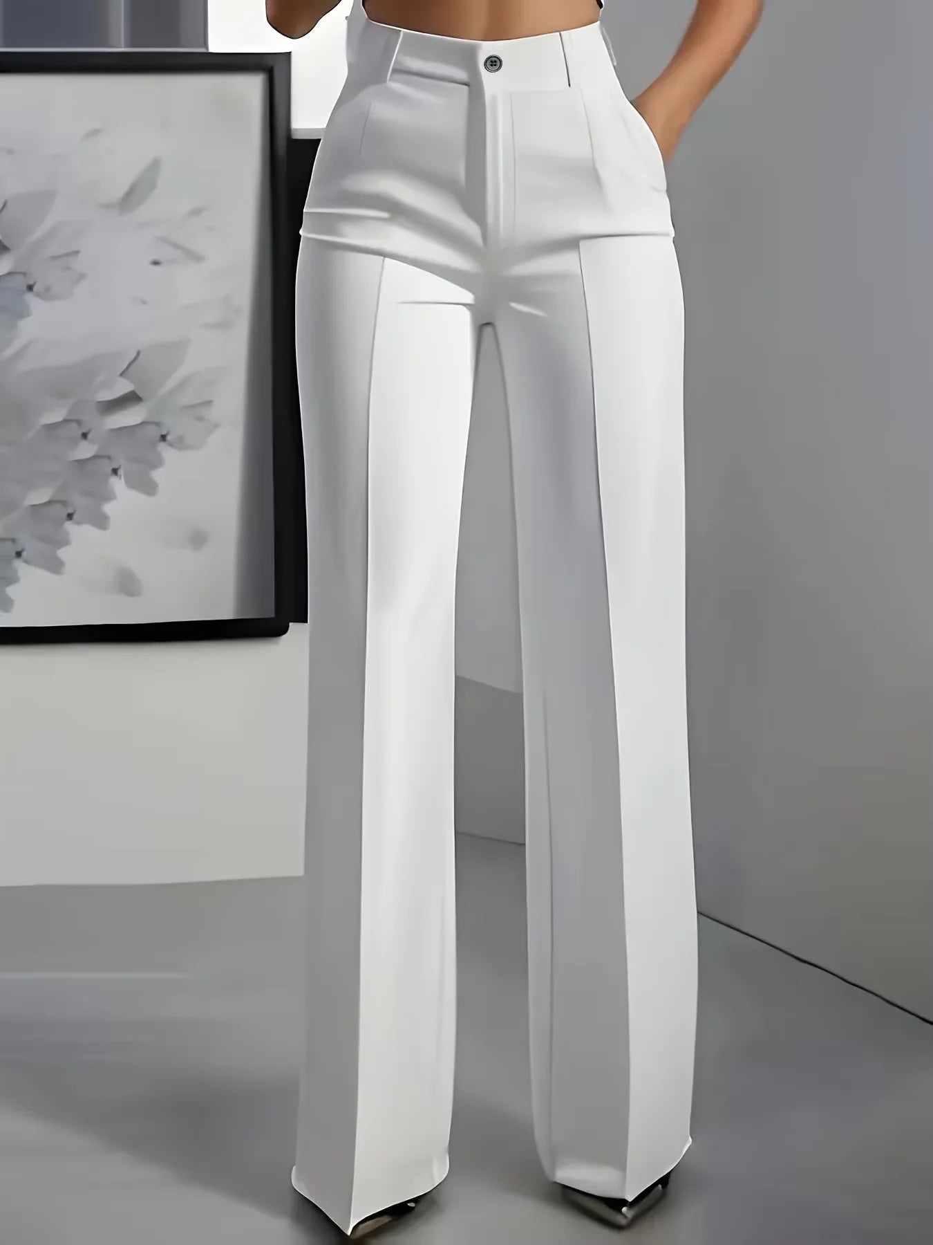 New 2025 Women's High-Waisted Draped Straight-Cut Suit Pants Simple European American Cross-Border Fashion for Women