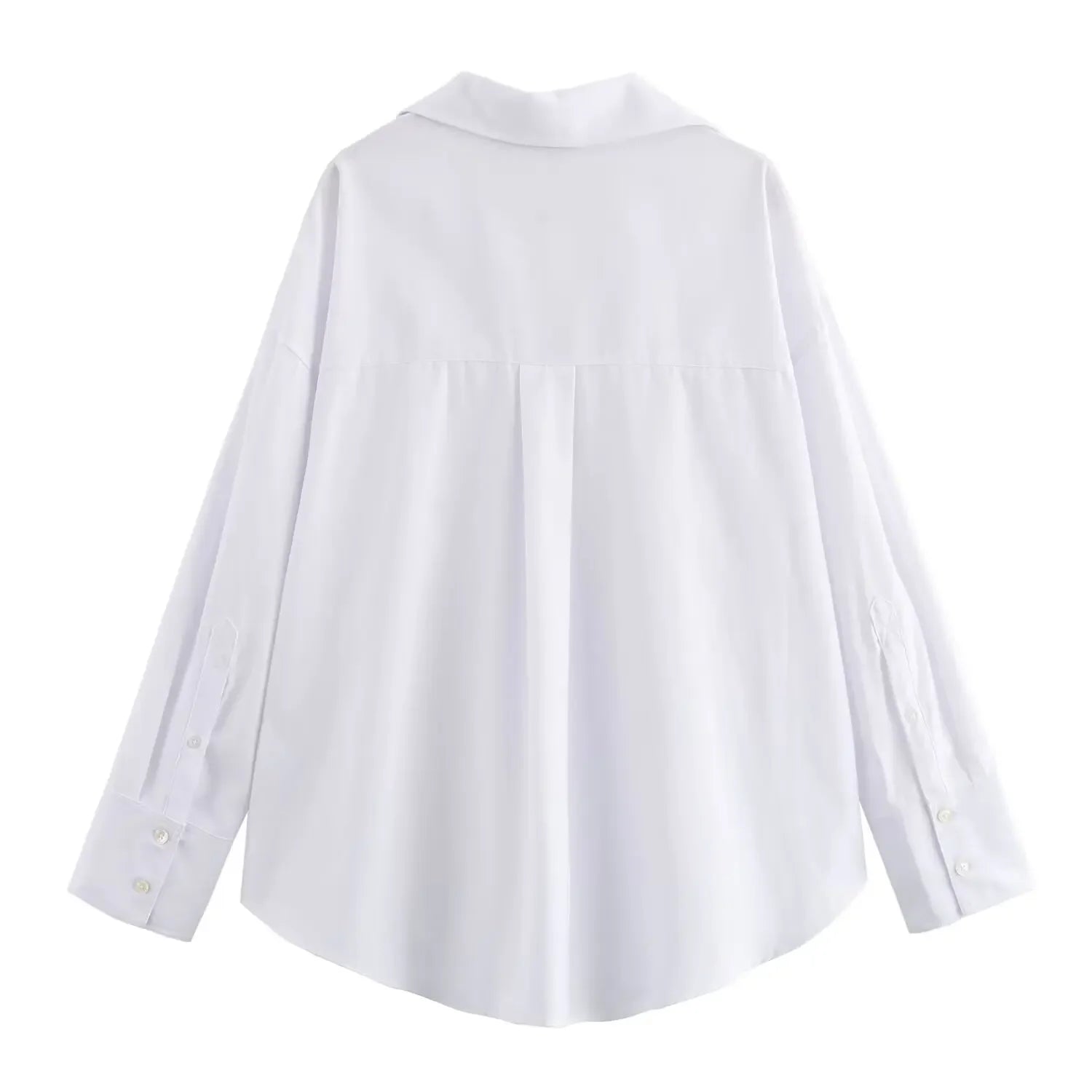 Women Fashion Spring Cotton Oxford Long Sleeve Single-breasted Lapel Blouse Street Clothing Shirt Chic Ladies Tops Mujer