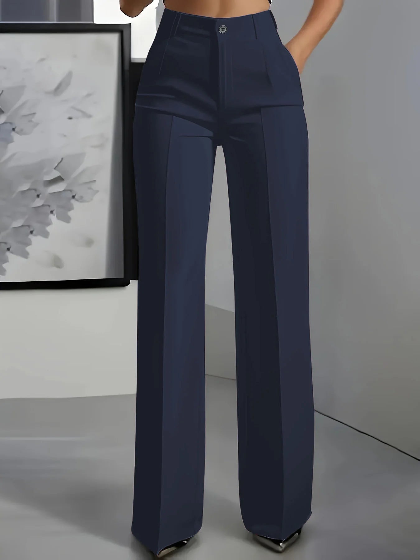 New 2025 Women's High-Waisted Draped Straight-Cut Suit Pants Simple European American Cross-Border Fashion for Women