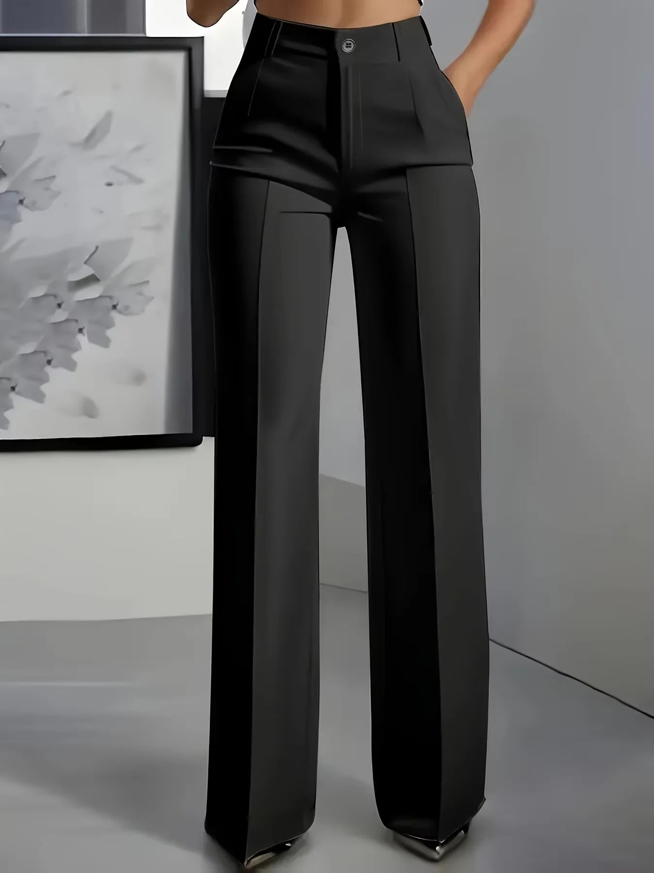 New 2025 Women's High-Waisted Draped Straight-Cut Suit Pants Simple European American Cross-Border Fashion for Women