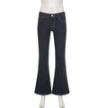 SUCHCUTE Dark Blue Low-Rise Slim-Fit Flare Jean Y2k Aesthetic 2000s Denim Trousers Chic Sexy Pant Casual Outfit Grunge Fairycore